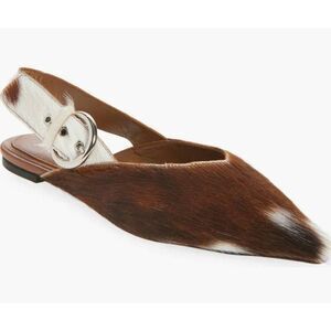 Jeffrey Campbell Scone Genuine Calf Hair Slingback Flat Size 7